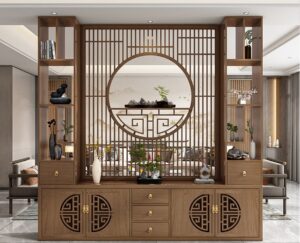 vách ngăn gỗ phòng thờ
